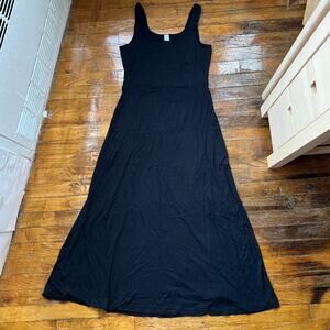 Old Navy Women's Black Sleeveless Midi Dress Fit & Flare Knit Jersey Medium